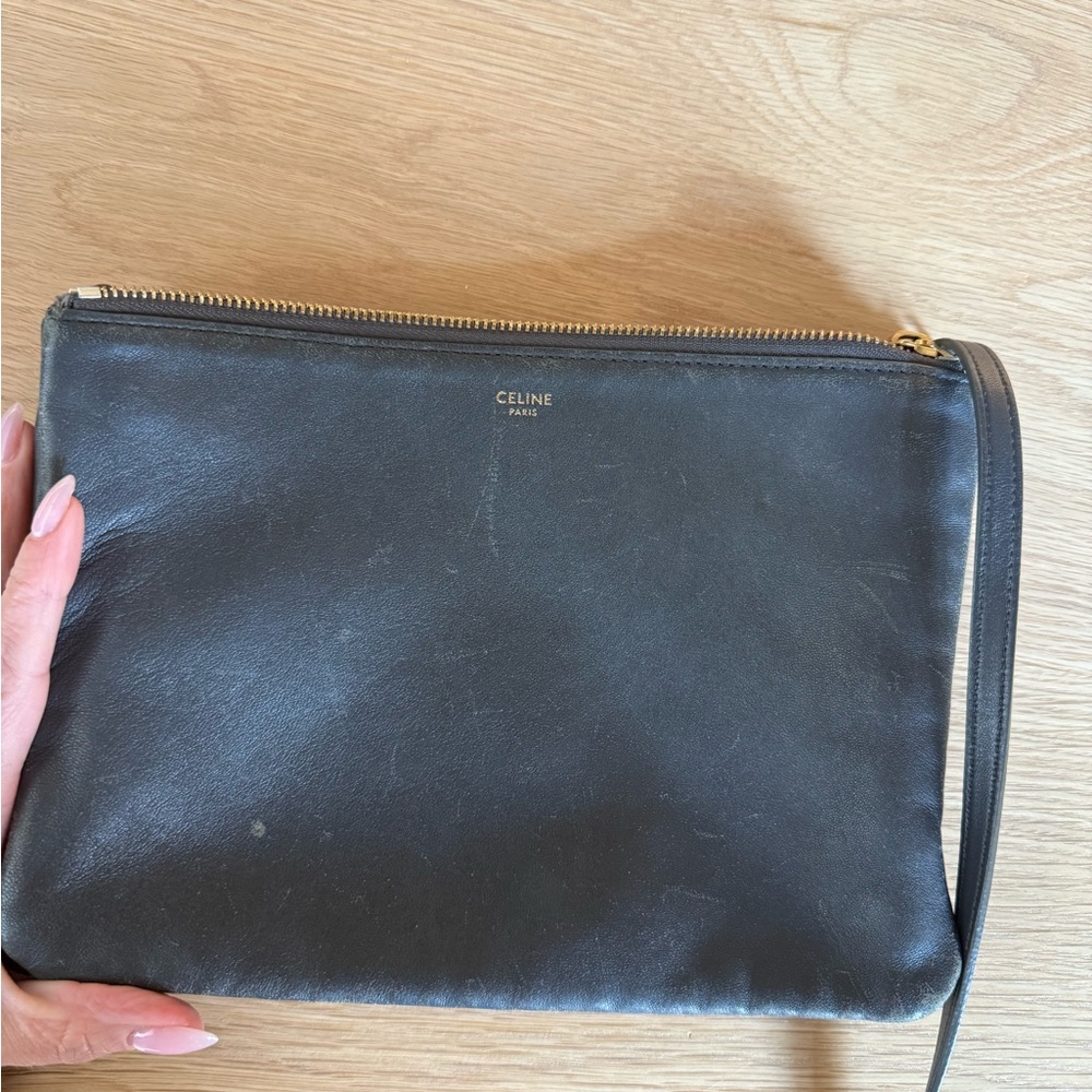 Celine Trio Gray Crossbody Bag - Picture 11 of 16